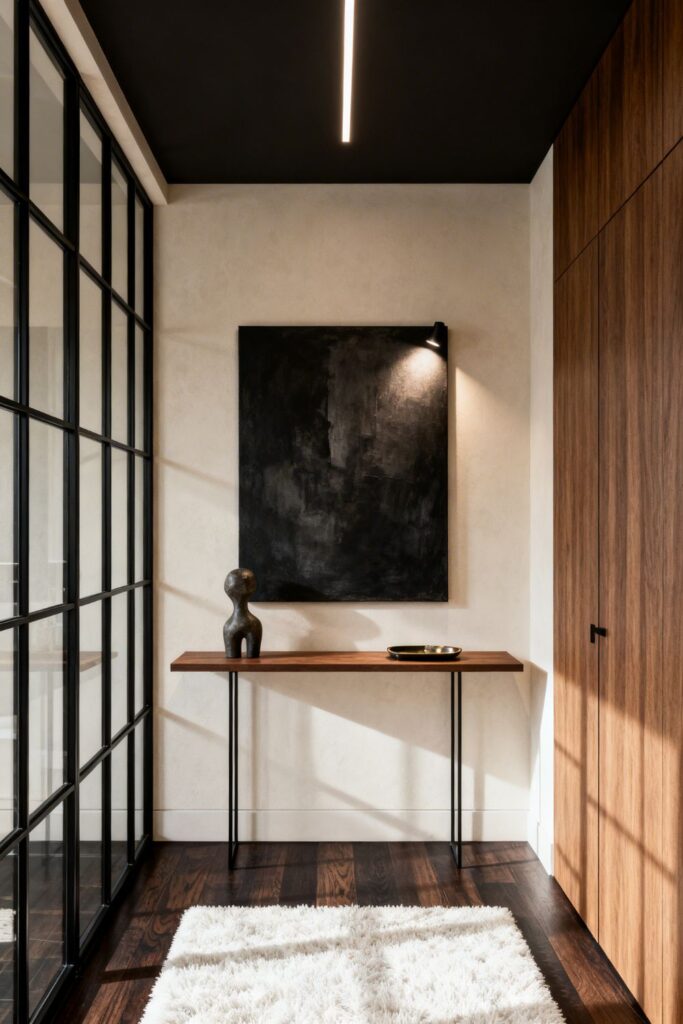 Black Frame Partition Entry With Console and Art Focus