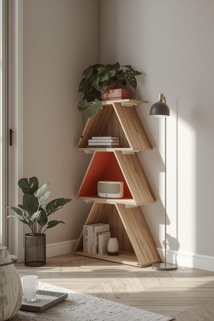 Corner Wall Shelves For Plants, Speakers, And Small Objects