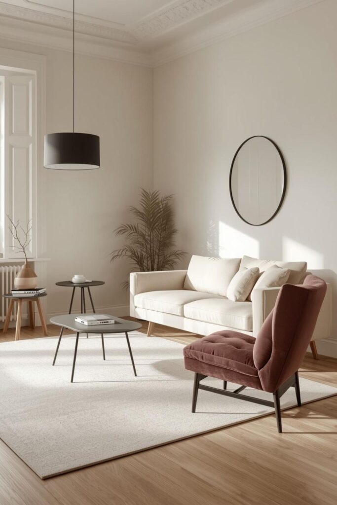 Dusty Rose Accents with Pale Oak and Creamy Neutrals
