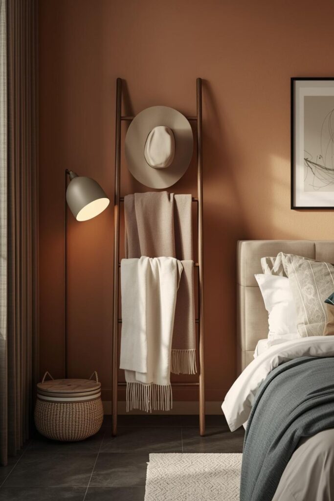 Ladder-Style Wall Rack For Blankets, Hats, And Everyday Extras