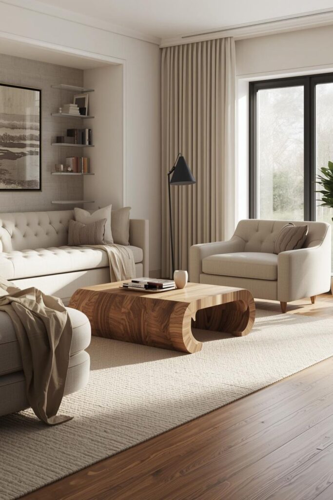 Mid-Century Leaning Modern With Built-In Bench and Teak Finish