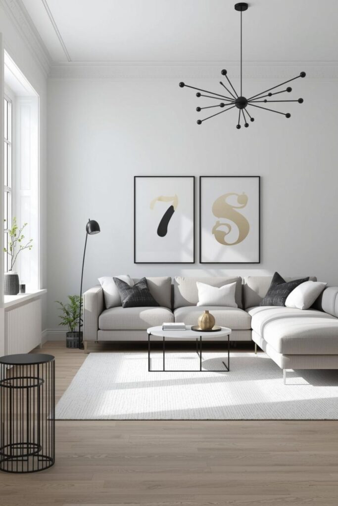 Nordic Monochrome Crisp White, Soft Gray, and Graphic Black