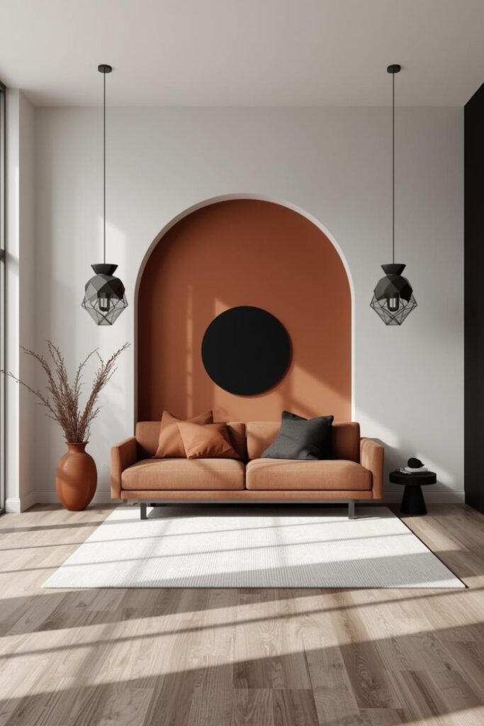 Painted Color Block Arch to Create a Bold Focal Zone
