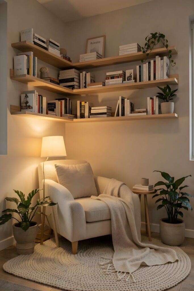 Cozy Reading Nook in Neutral Beige for Instant Calm