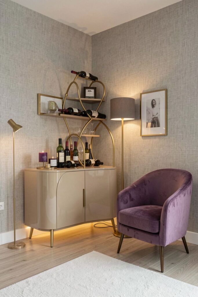 Decorative Wine Rack For Living Room Furniture With Soft Curves