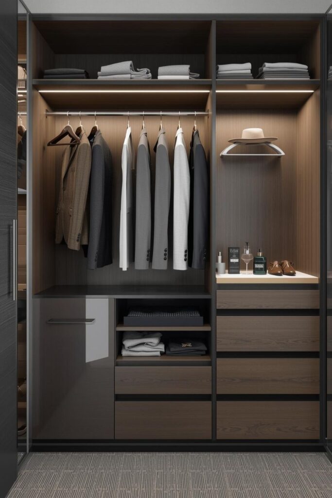 Garment Care Dressing Room with Steamer Shelf and Hanger Bar