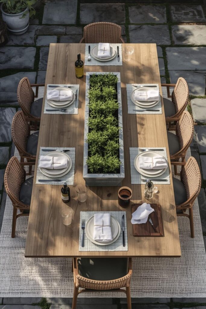 Herb Garden Table Center With Fresh Cutting Station