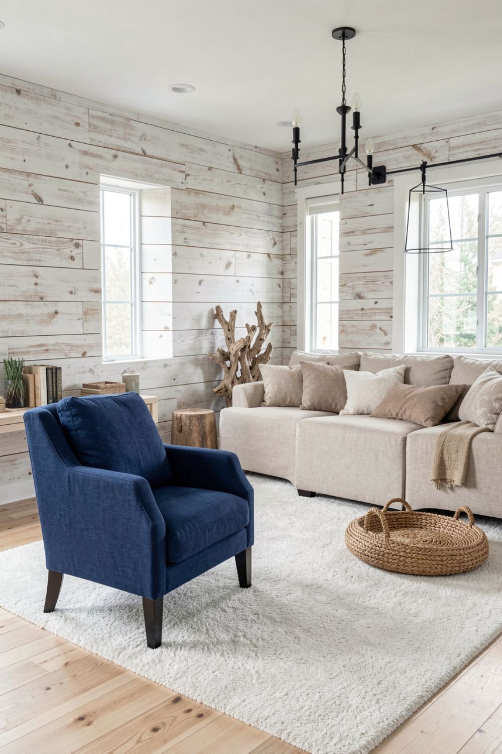 Rustic Living Room with Cozy Accent Chair
