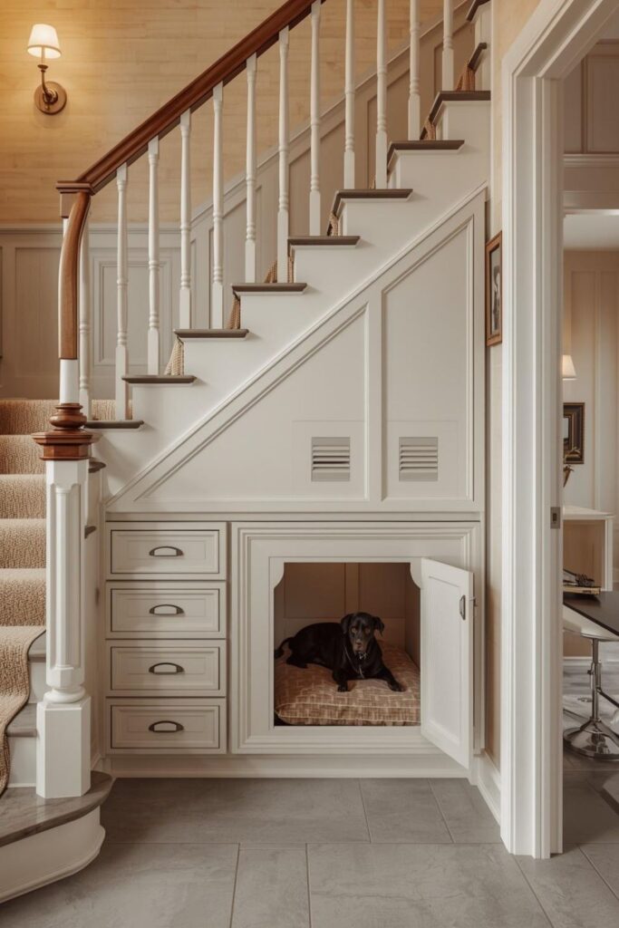 Modern Flat-Panel Door Nook With Thin Picture-Frame Trim