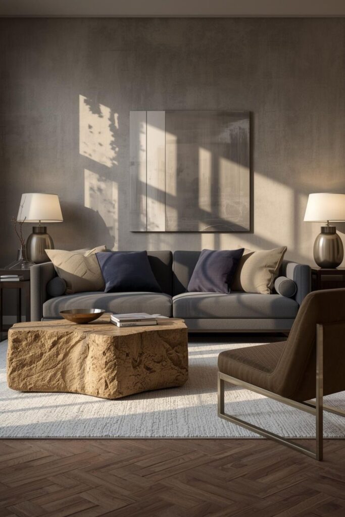 Modern Luxe Living Room with Texture-Led Styling