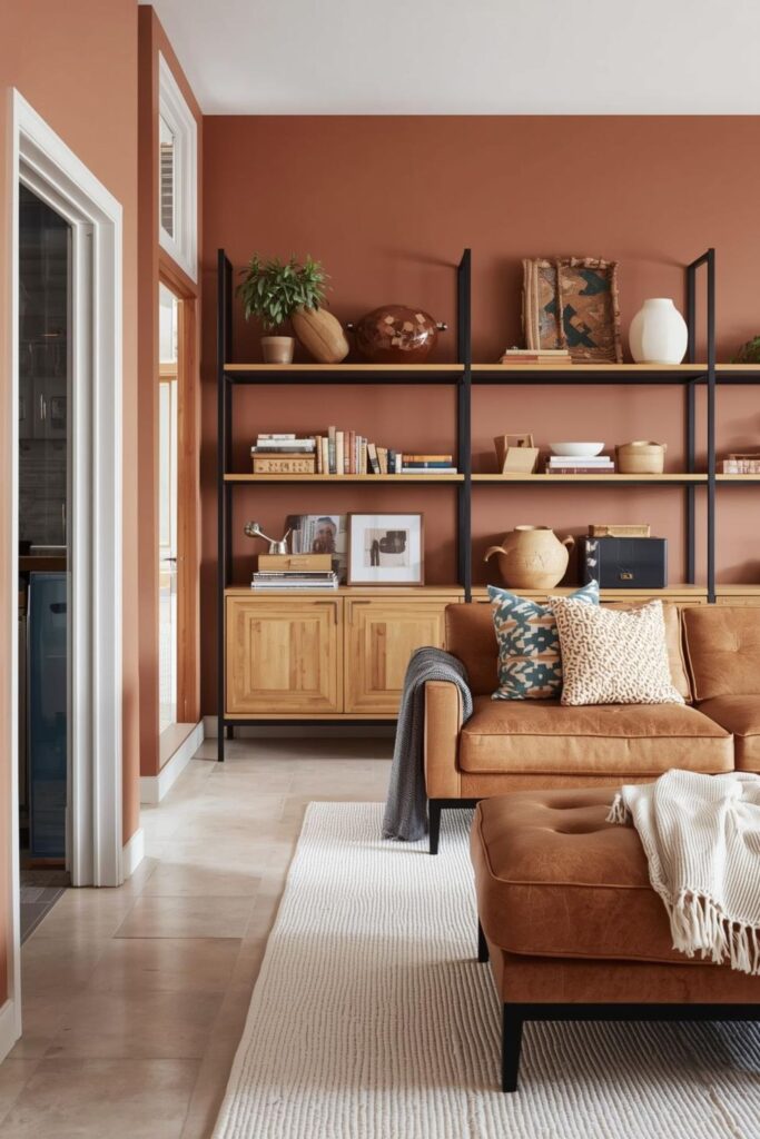 Muted Terracotta With Leather and Textural Neutrals