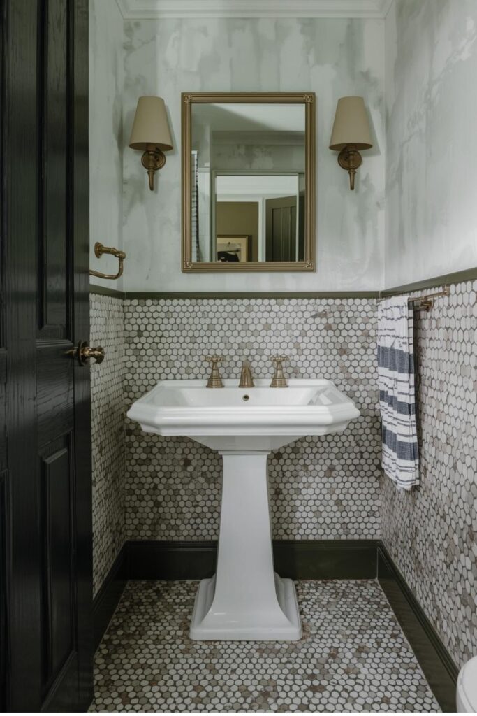 Petite Hexagon Mosaic Tile for Vintage Charm Underfoot