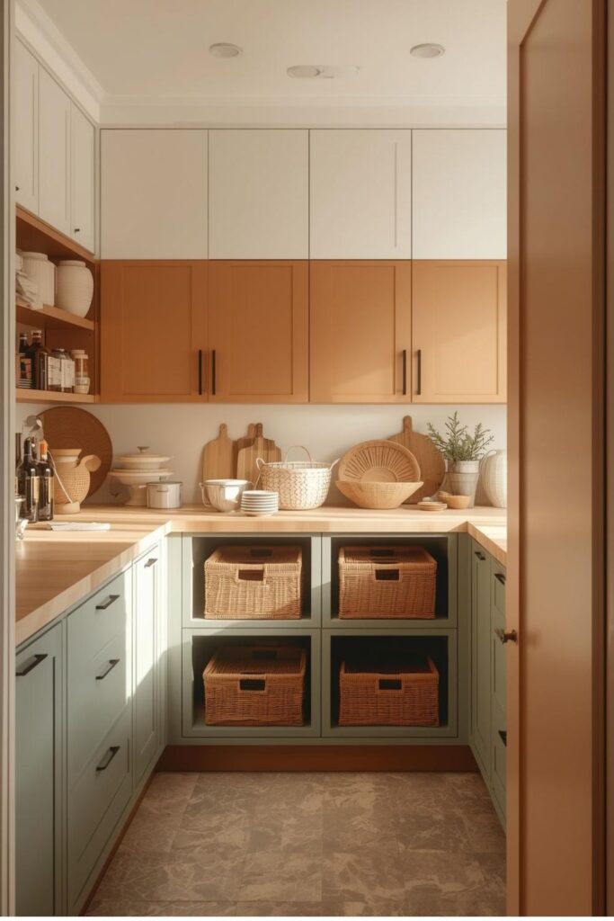 Two-Tone Pantry Cabinets That Add Depth Without Feeling Busy